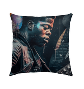 Fingers On Fire, Strings Ablaze Outdoor Pillow - Beyond T-shirts